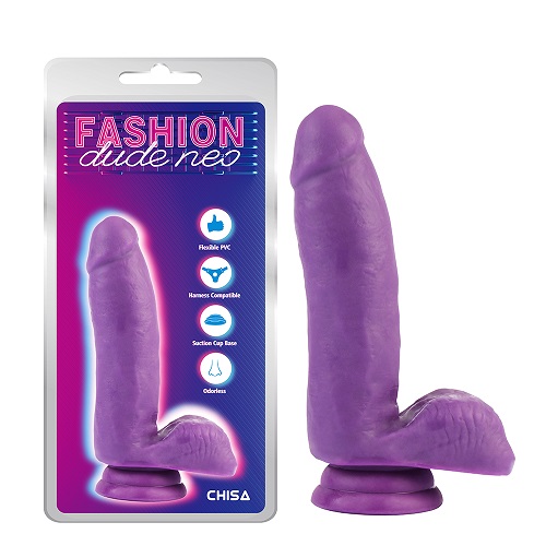 6.7'' Çift Yoğunluklu Horoz Dildo Mor