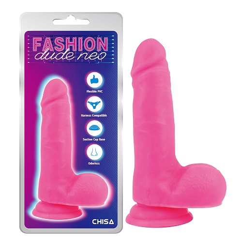 7'' Çift Yoğunluklu Horoz Dildo Pembe