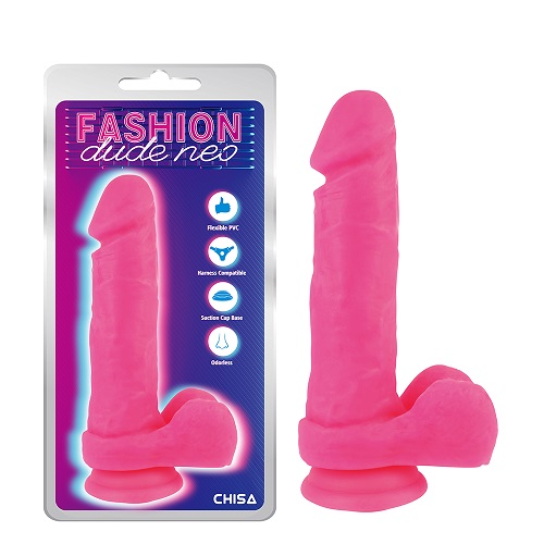 8.2'' Çift Yoğunluklu Horoz Dildo Pembe