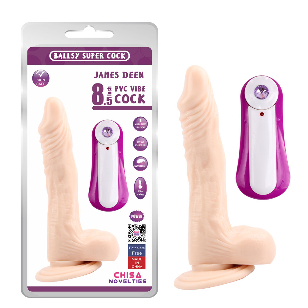 JAMES DEEN 8.5 Titreşimli Dildo-Eti